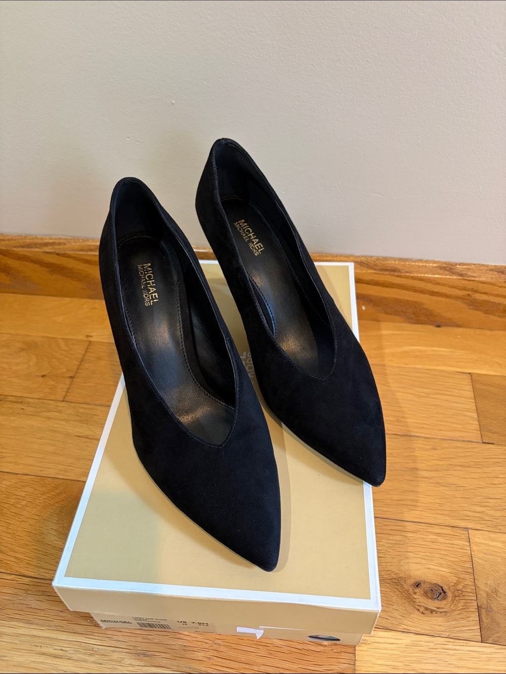 Michael Kors Black Suede Pointed-Toe Heels